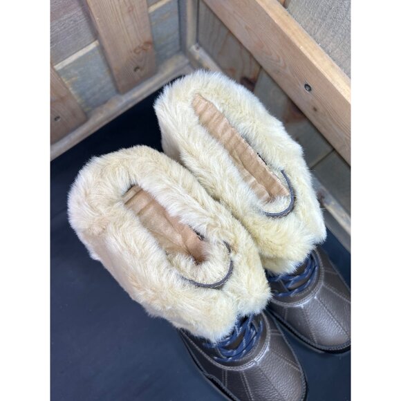 Clarks Womens Pewter Snow Boots Fur-Lined Waterproof Size 10W - Picture 3 of 8